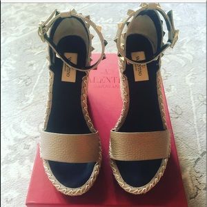 Valentino Nude Tone Wedge Heels